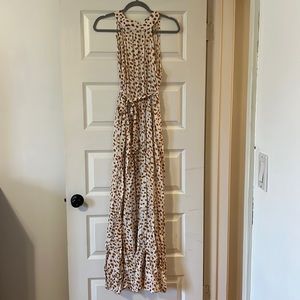 Amazon’s White and Tan Patterned Dress - Size Large